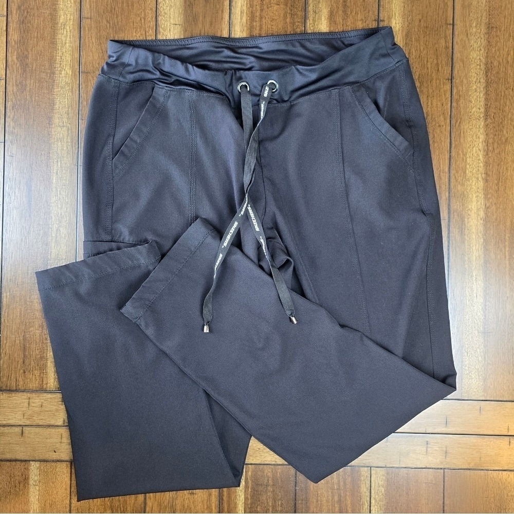 Skechers by Barco Black Petite Stretch Cargo Scrub Pants